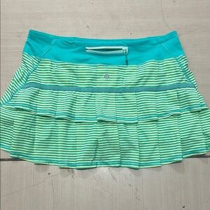 Lululemon Athletica Green Skater Mini Skirt Tiered Resort Wear